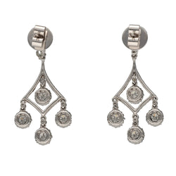 Boucles d’oreilles Pendantes en or blanc et diamants
