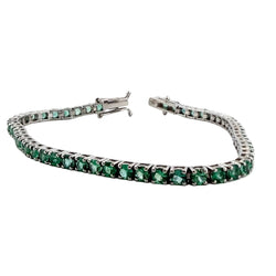 Bracelet Ligne en or blanc et émeraudes