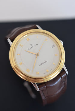 Montre BLANCPAIN Villeret Réf. 0095-1318, en acier et or jaune  Cal. 9513 Automatique, vers 1990.