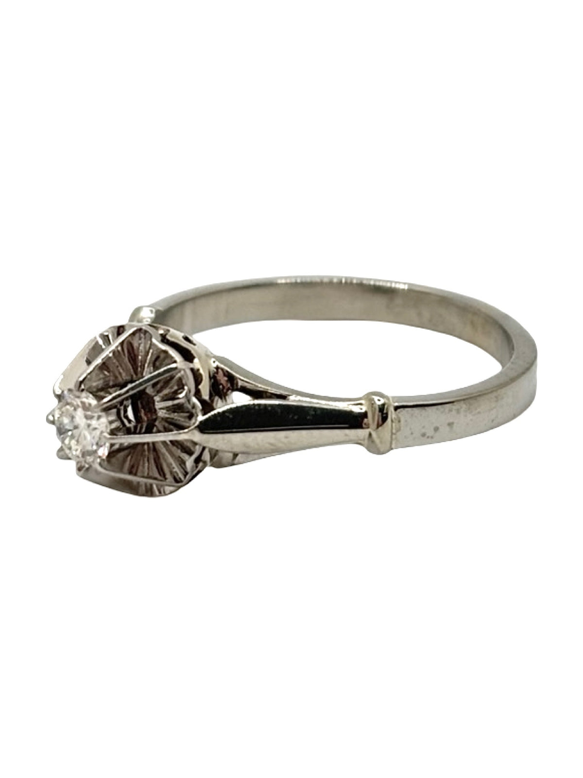 Bague Solitaire en Or blanc 18K et Platine 950