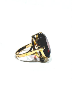 Bague Cocktail en or champagne et grenat