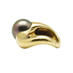 Bague Solitaire en or jaune et perle