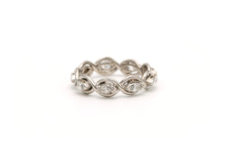 Bague Alliance en blanc, or jaune et diamants