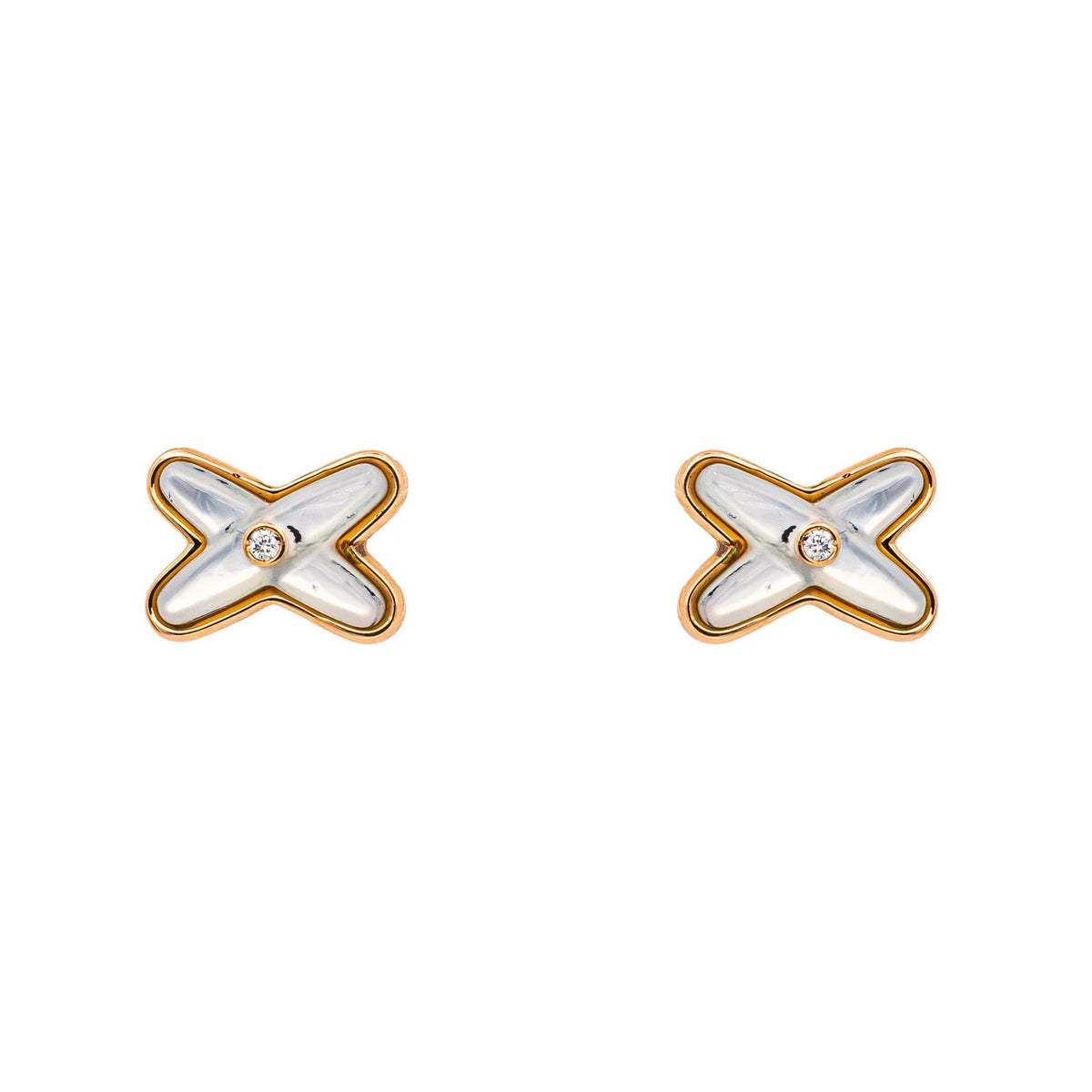 Chaumet Boucles d'oreilles Jeux de liens Or rose Diamant