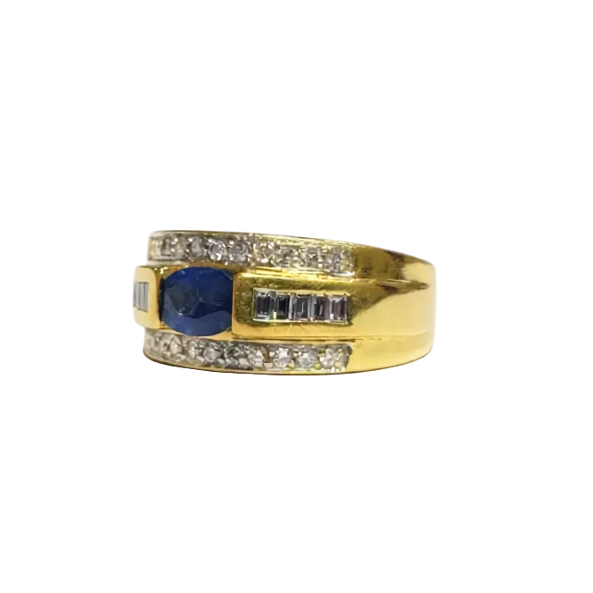 Bague bandeau saphir