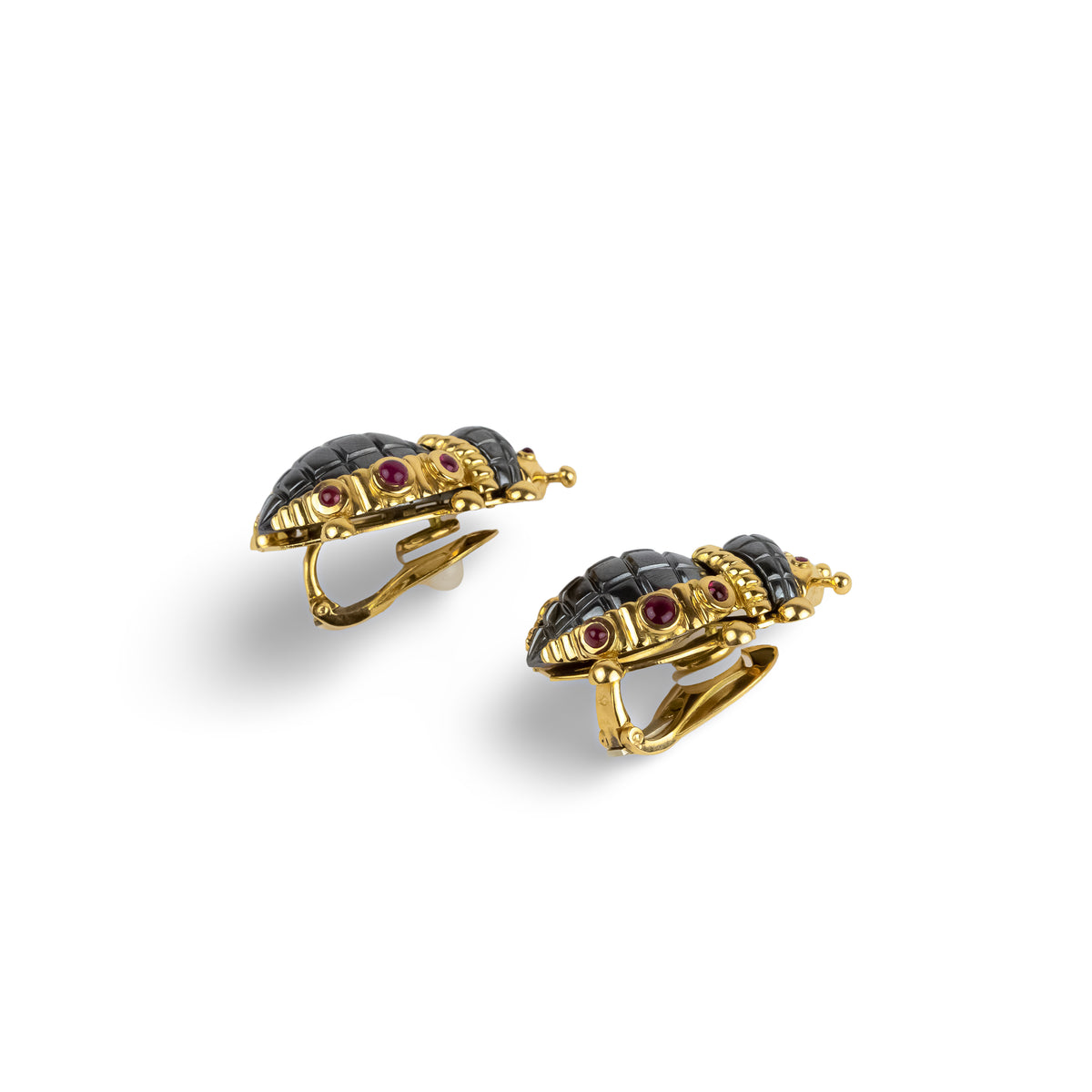Parure Eva SEGOURA en or jaune, hématite et diamants