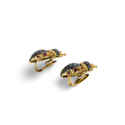 Parure Eva SEGOURA en or jaune, hématite et diamants