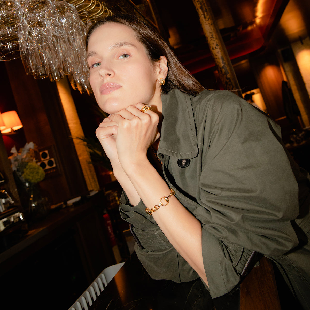Bracelet GUCCI "Horsebit Cocktail" en or jaune