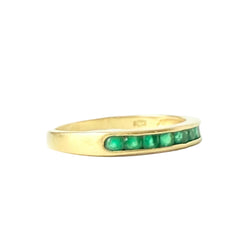 Bague Alliance en or jaune et émeraudes
