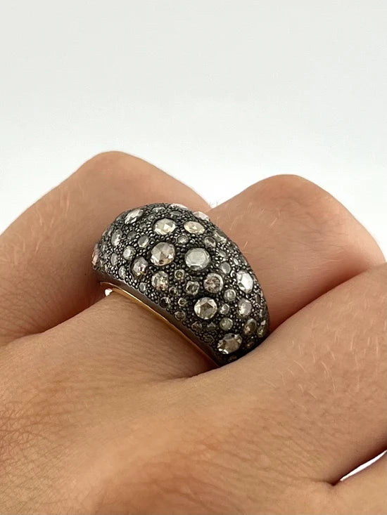 Bague Dôme POMELLATO "Tango" en or jaune et diamants
