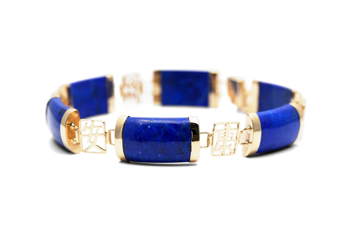 Bracelet en or jaune et lapis-lazuli