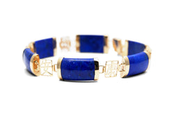Bracelet en or jaune et lapis-lazuli