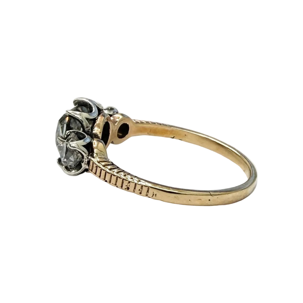Bague Trilogie en or jaune, argent et diamants