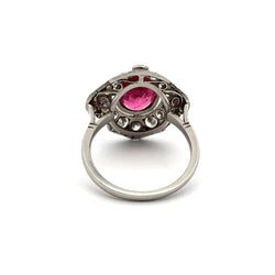 Bague Entourage en platine, rubellite et diamants