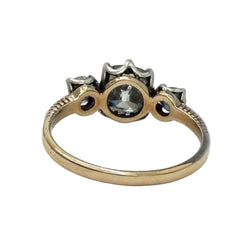 Bague Trilogie en or jaune, argent et diamants
