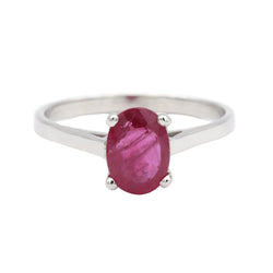 Bague Solitaire en or blanc et rubis
