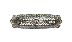 Broche Barrette Art Déco en or blanc et diamant
