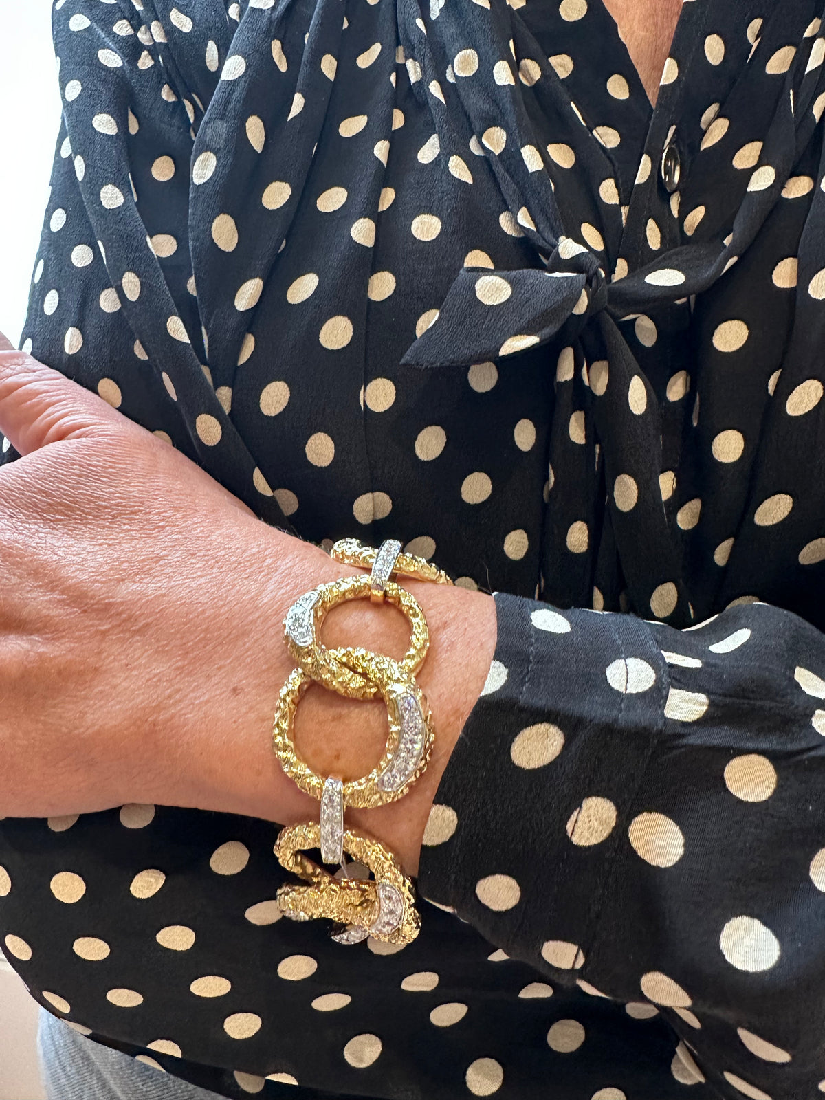 Bracelet M. GERARD en or jaune, platine et diamants