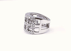 Bague Bandeau en or blanc et diamants