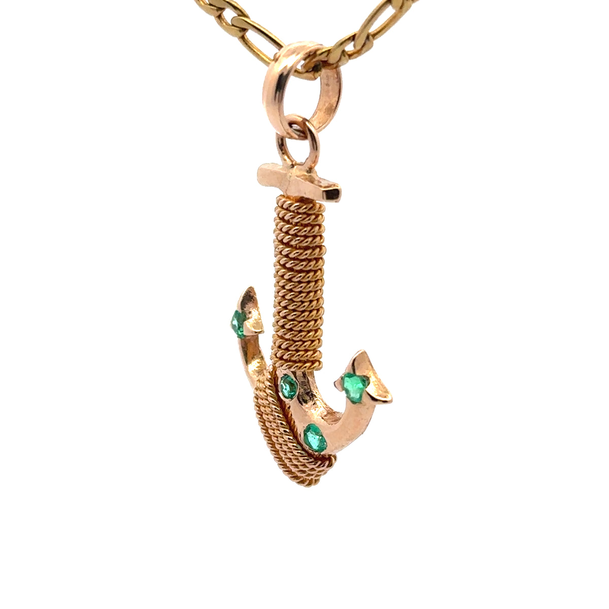 Pendentif en or jaune et émeraudes