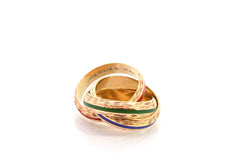 Bague Alliance HERMÉS Trinity en or jaune et émail