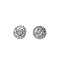 Boucles d'oreilles Puces en or blanc et diamants