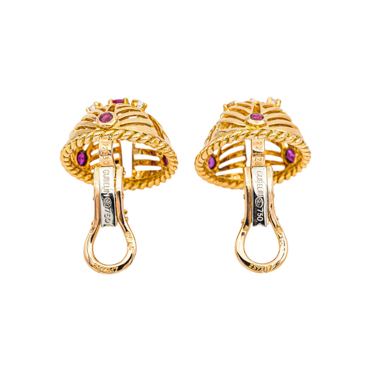 Gübelin Boucles d'oreilles Clips Or jaune Rubis