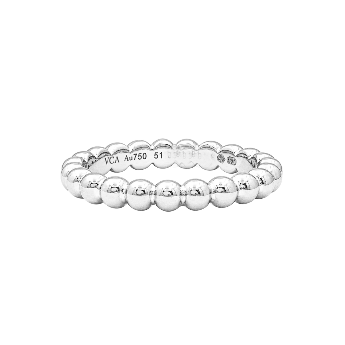 Bague Alliance VAN CLEEF & ARPELS Perlée MM en or blanc