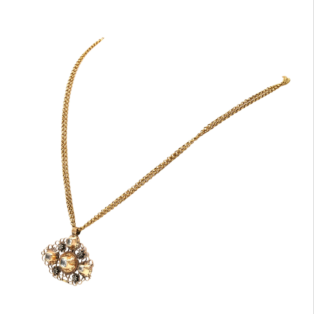 Collier Pendentif en or jaune et diamants