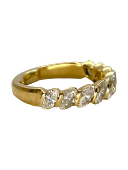 Bague Alliance en or jaune et diamants