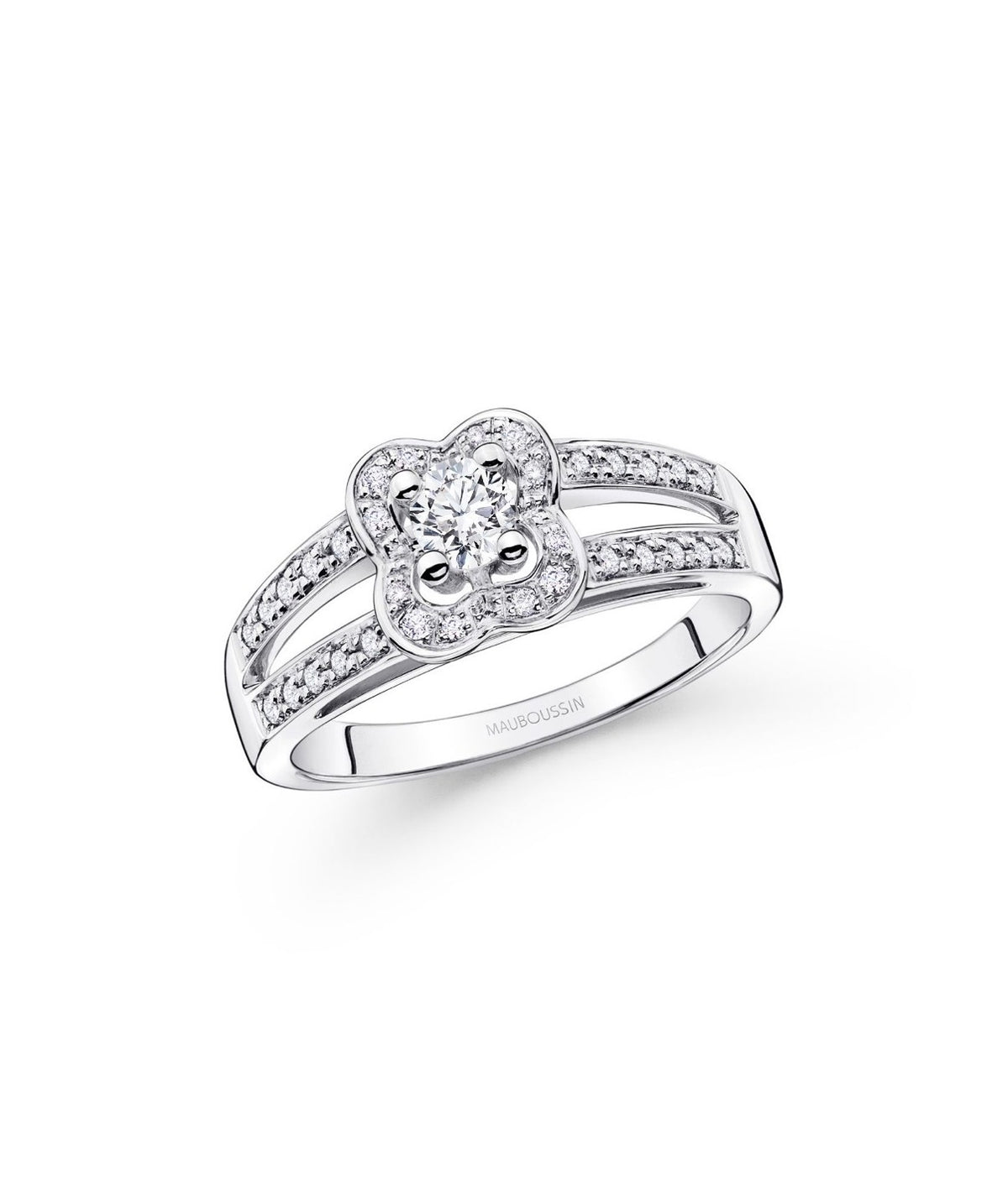 Bague Solitaire MAUBOUSSIN en or blanc et diamants