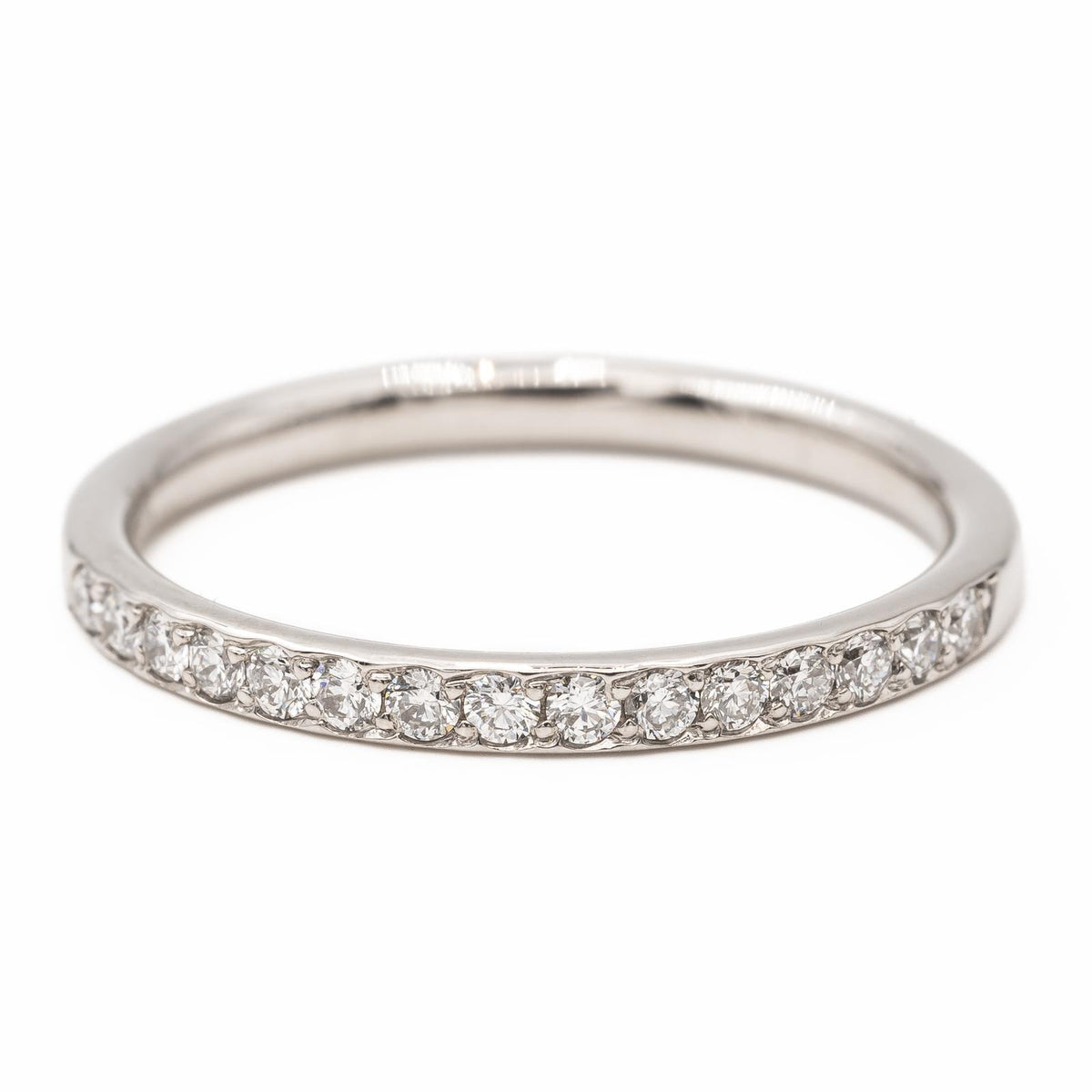 Bague Demi alliance Or blanc Diamant