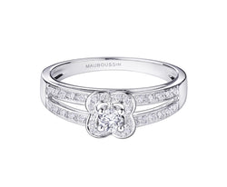 Bague Solitaire MAUBOUSSIN en or blanc et diamants