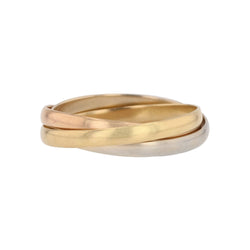 Bague Alliance en or blanc, or jaune et or rose
