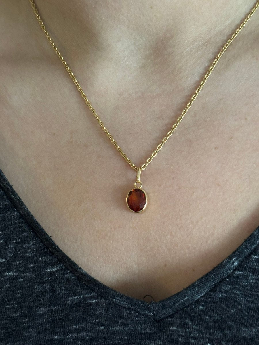 Pendentif en or jaune et citrine