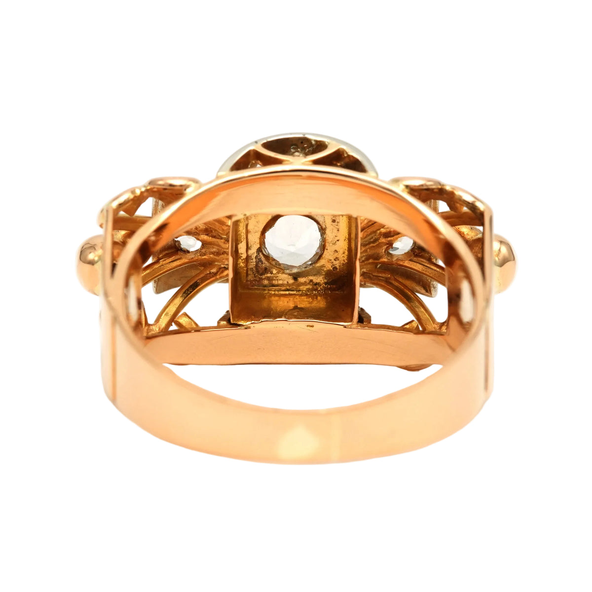 Bague Tank en or blanc, or jaune et zirconiums