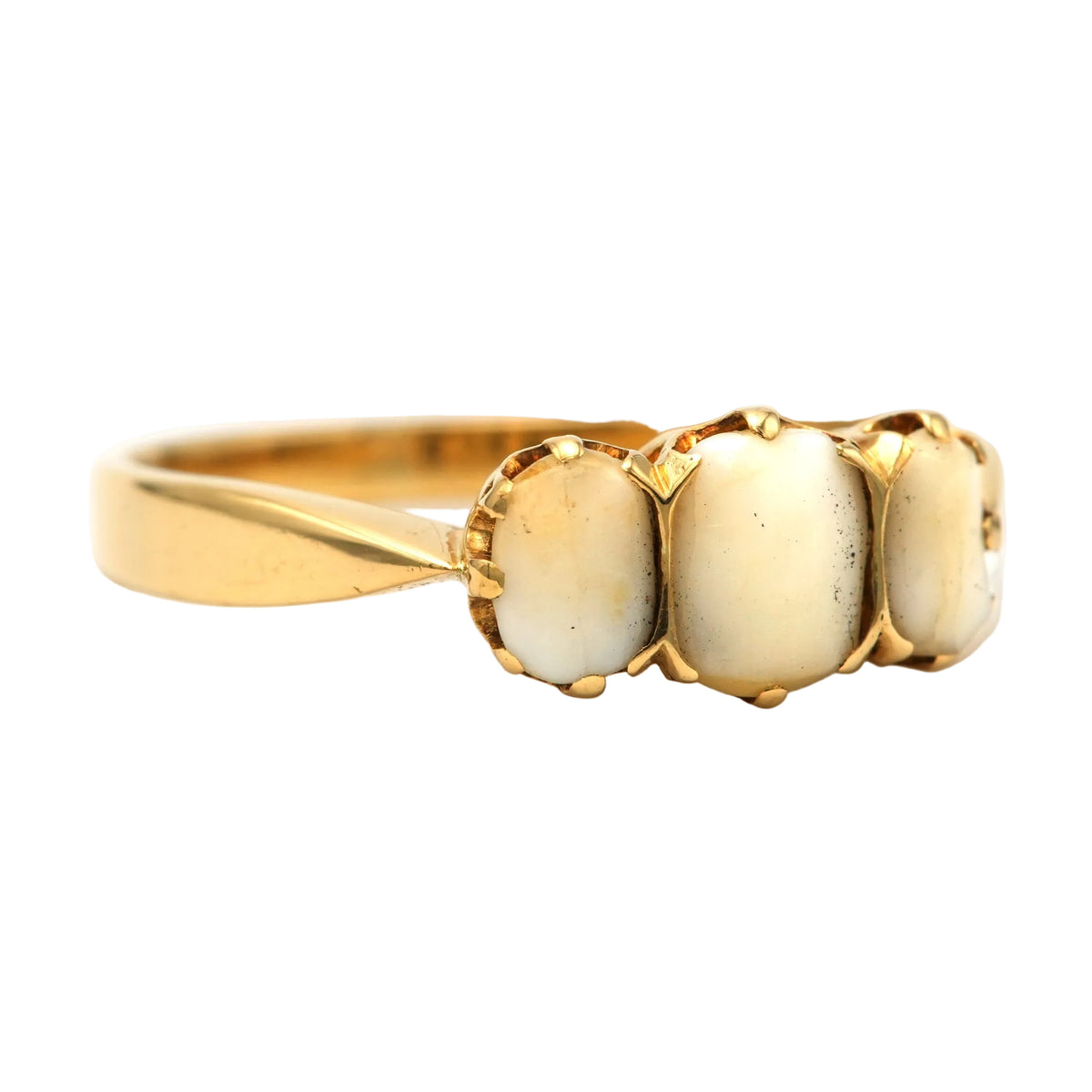 Bague Trilogie en or jaune et dents