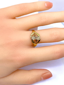 Bague Fleurettes en or et perles de culture