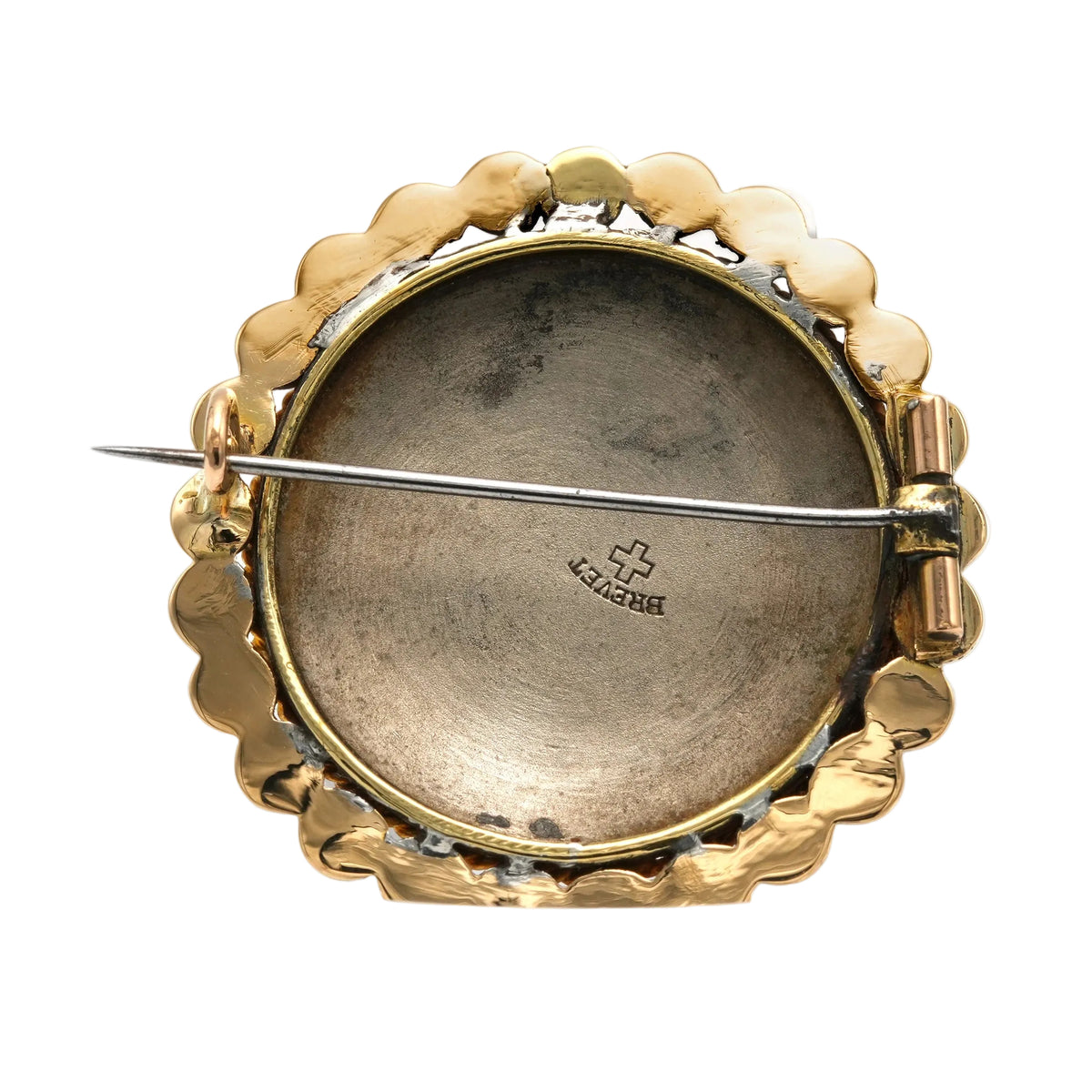 Broche Épingle en or jaune et émail