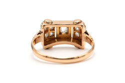 Bague Tank en or jaune et diamants