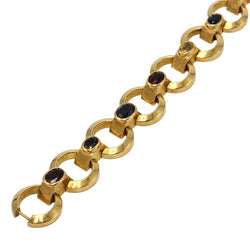 Bracelet Tank en or jaune, grenats, spinelles, zircons et iolite