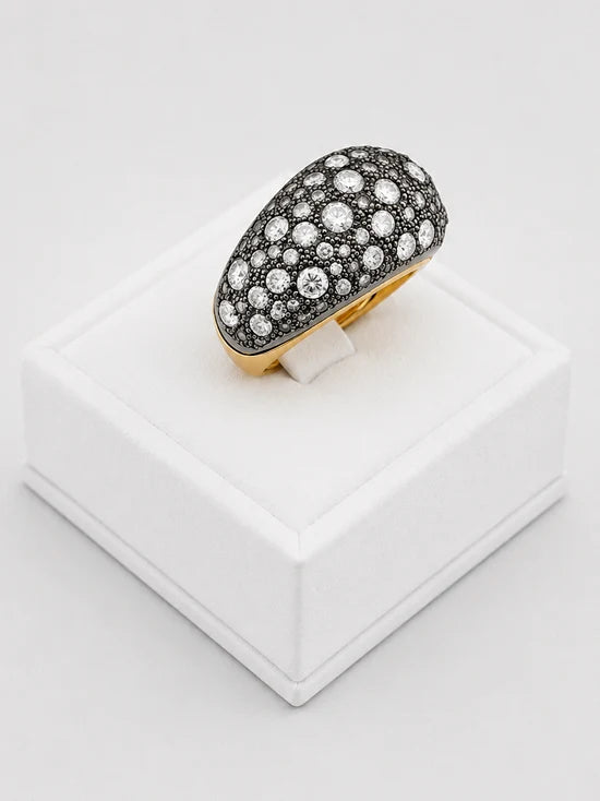Bague Dôme POMELLATO "Tango" en or jaune et diamants