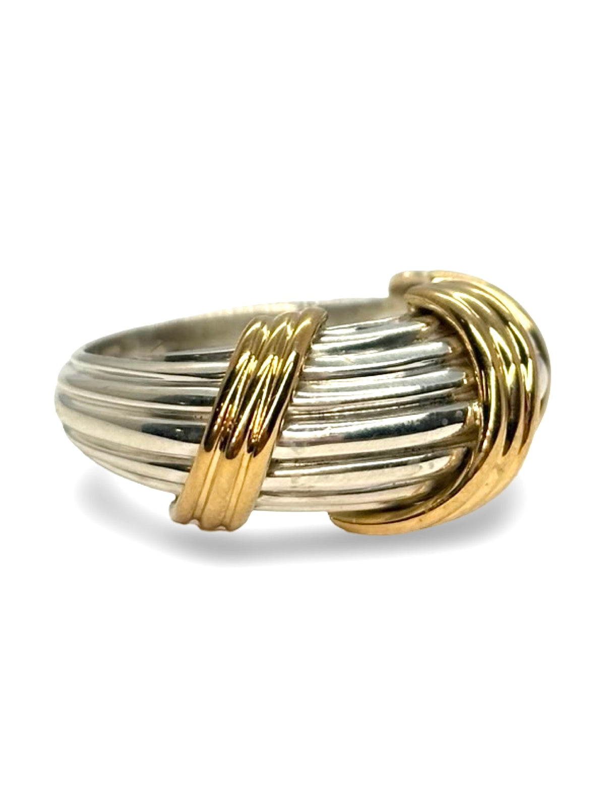 Bague Jonc HERMÈS en or jaune et argent