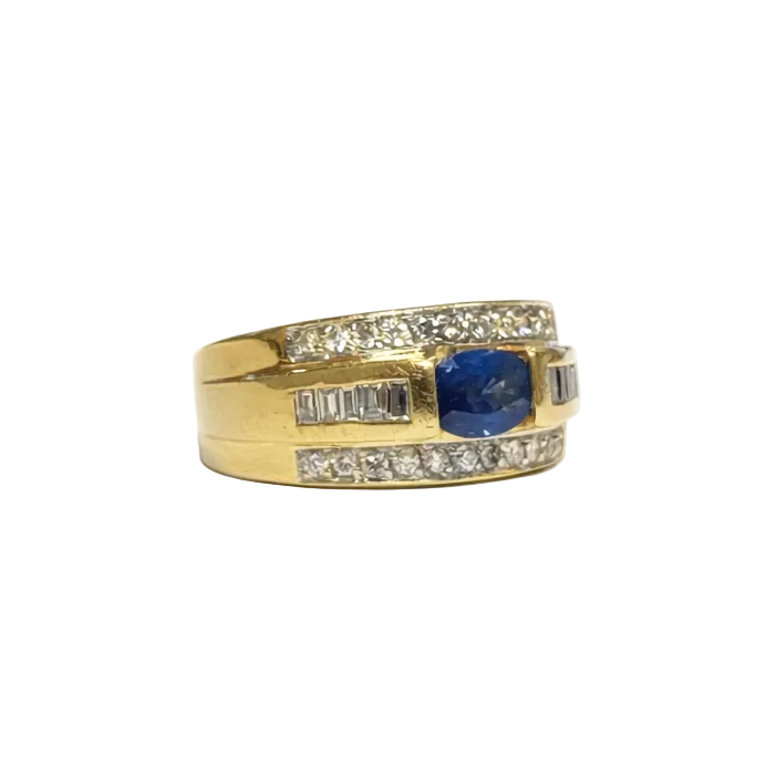 Bague bandeau saphir