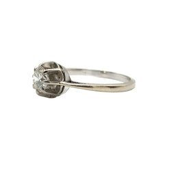 Bague Solitaire en or blanc et diamants