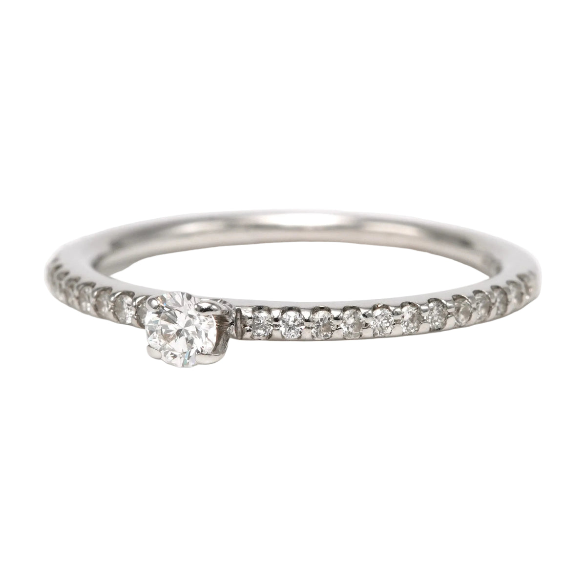 Bague Solitaire en or blanc et diamants