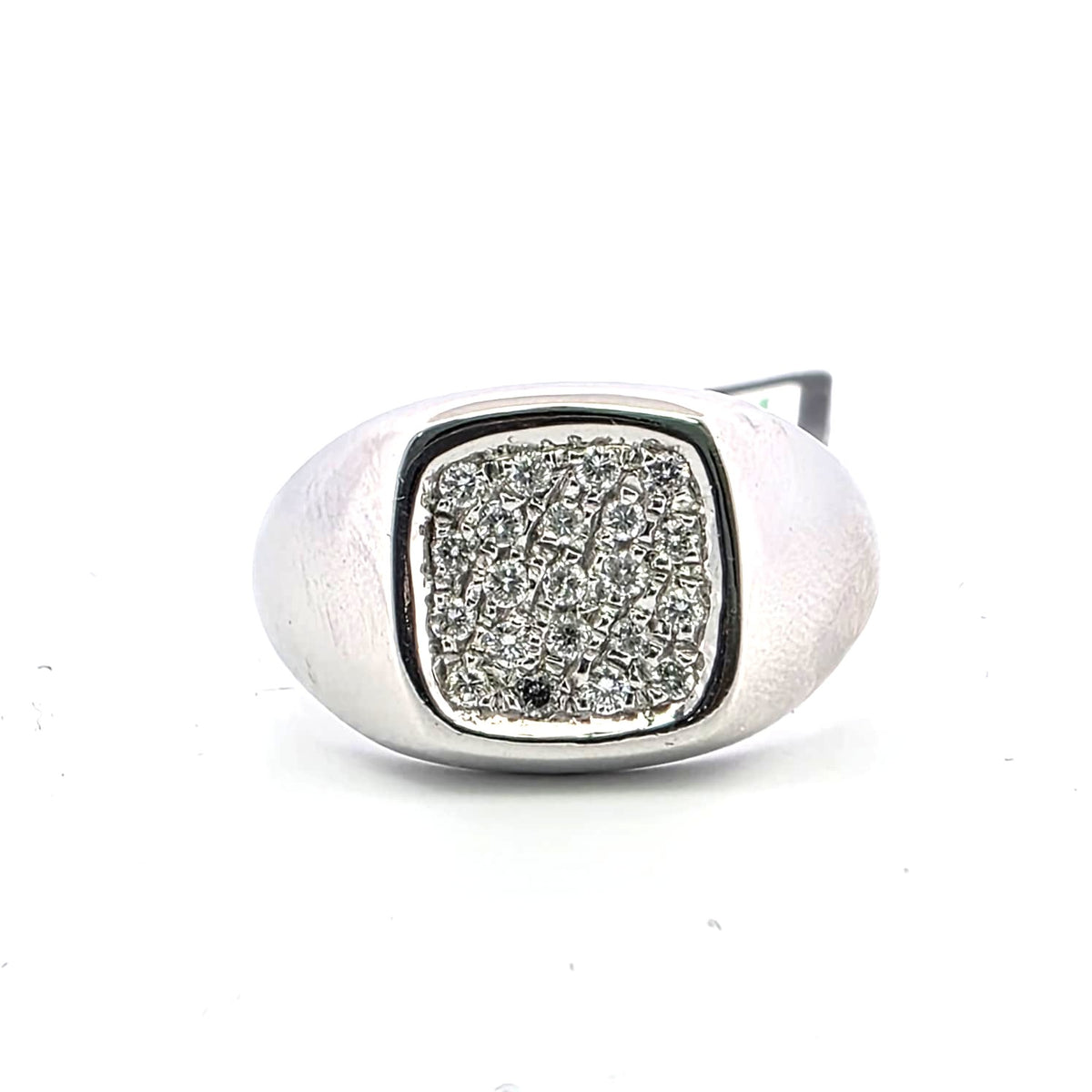 Bague Chevalière en or blanc et diamants
