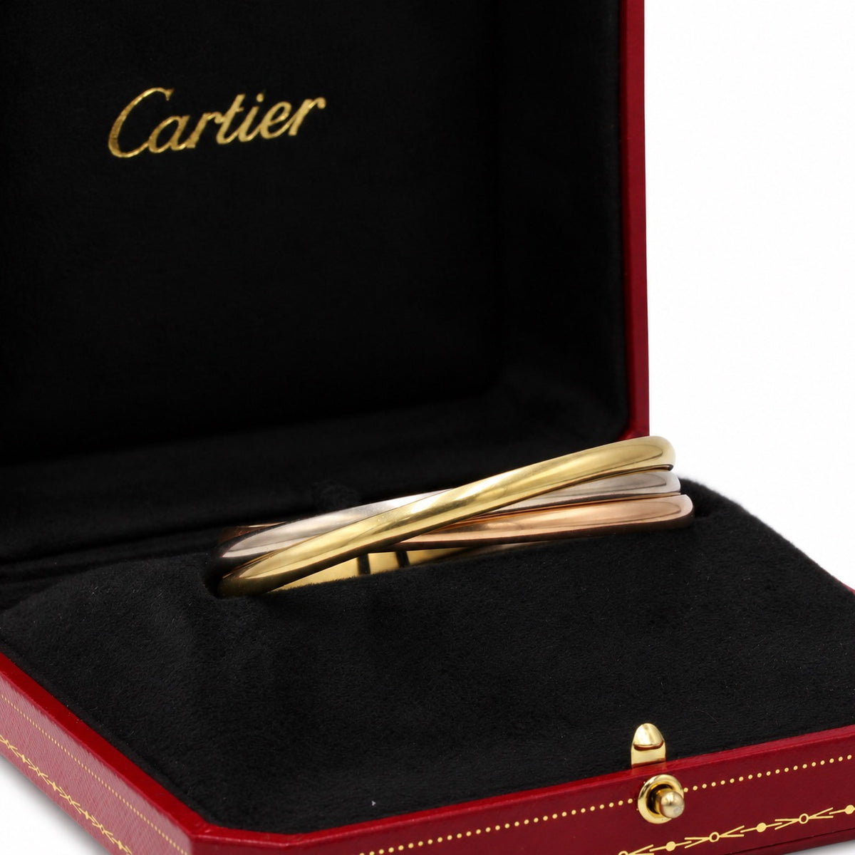 Bracelet Jonc CARTIER Trinity MM en or blanc, or jaune et or rose