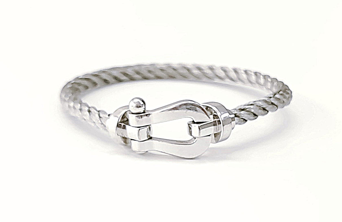 Bracelet FRED Force 10 en or blanc et acier