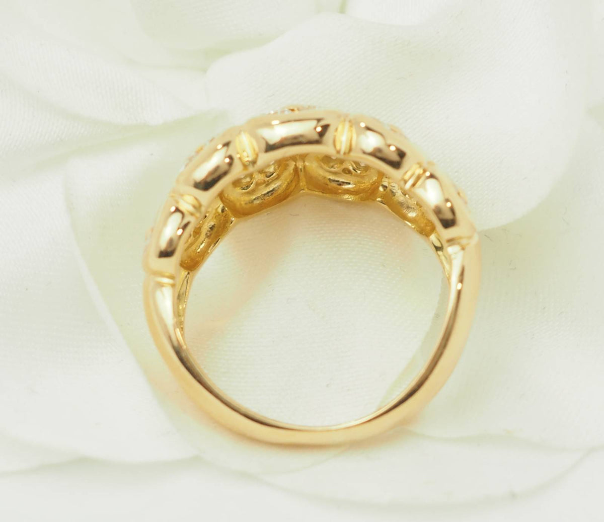 Bague Bandeau en or jaune et diamants